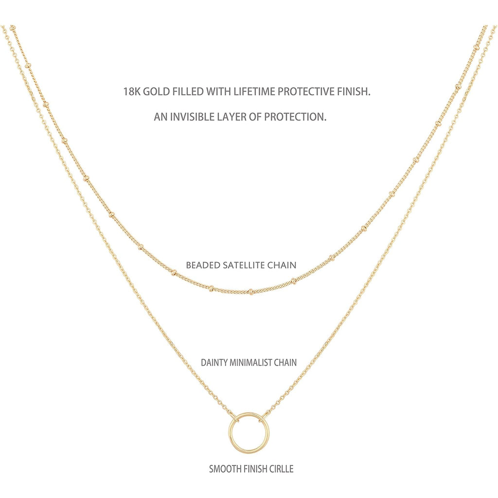 MEVECCO Layered Heart Necklace Pendant Handmade 18k Gold Plated Dainty Gold Choker Arrow Bar Layering Long Necklace for Women