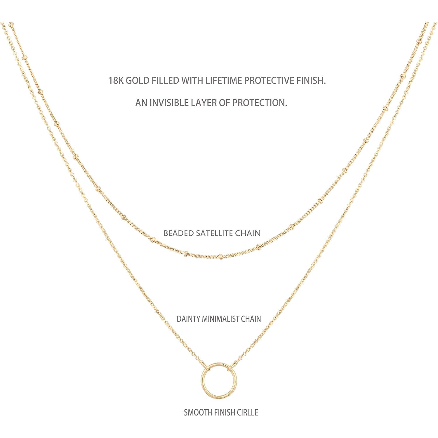 MEVECCO Layered Heart Necklace Pendant Handmade 18k Gold Plated Dainty Gold Choker Arrow Bar Layering Long Necklace for Women