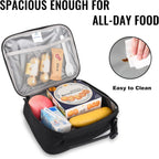 Genteen Lunch Box Kids, Insulated Lunch Bag Kids Boys Girls Back To School, Soft Lunch Box For Men Reusable Lunchbox For Office,Outdoor,School (Black)