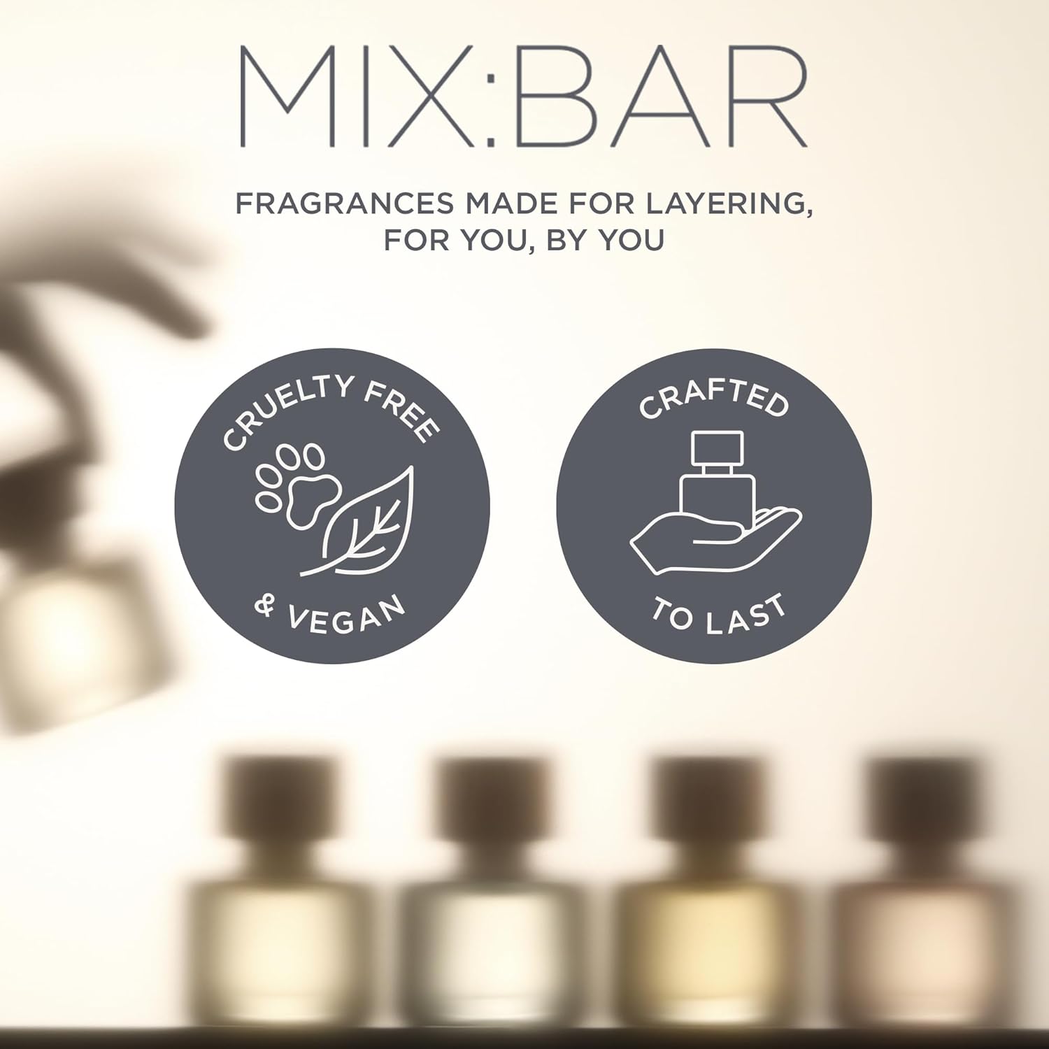 MIX:BAR Vanilla Bourbon Hair + Body Mist Spray for Women + Girls - Vanilla Bean, Sandalwood, Jasmine + Bergamot, Amber Fragrance Notes - Vanilla Bedroom + Hair + Body Oil Spray - Vegan - 5oz