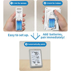 Indoor Outdoor Thermometer Hygrometer Wireless Weather Station, Temperature Humidity Monitor Battery Powered Inside Outside Thermometers With 330Ft Range Remote Sensor And Backlight Display