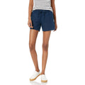 Women's 5" Inseam Drawstring Elastic Waist Linen Blend Summer Shorts
