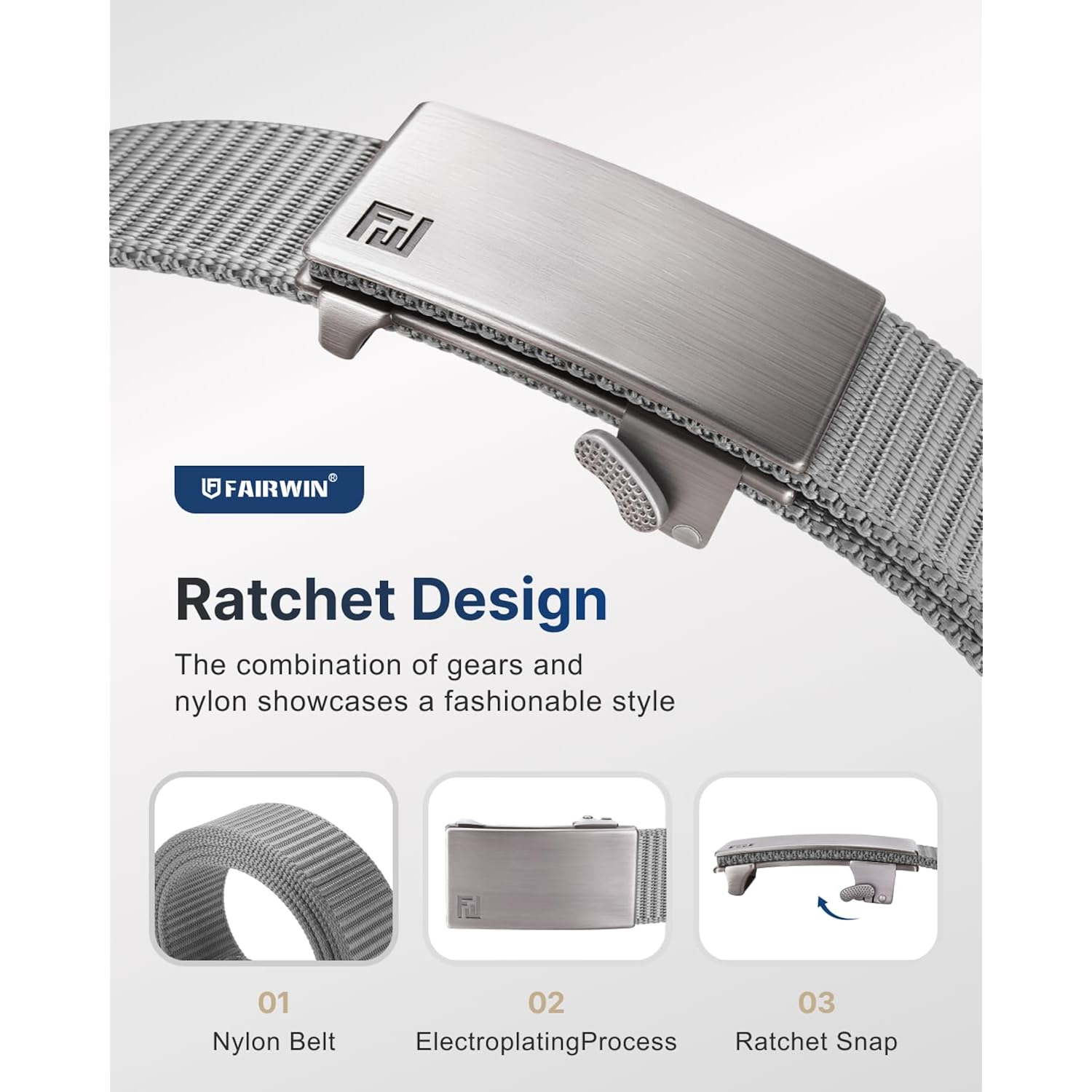 Men'S Ratchet Belt, Nylon Tactical Belt, Adjustable Ratcheting Buckle For Golf Work Casual Outdoor Hiking Daily Wear