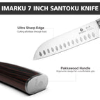 imarku Chef Knife 7 Inch Kitchen Knife Ultra Sharp Santoku Knife - High Carbon Japanese Chefs Knife, Kitchen Gadgets 2025, Apartment Essentials, Birthday Gifts for Him Her, Best Gifts for Women Men