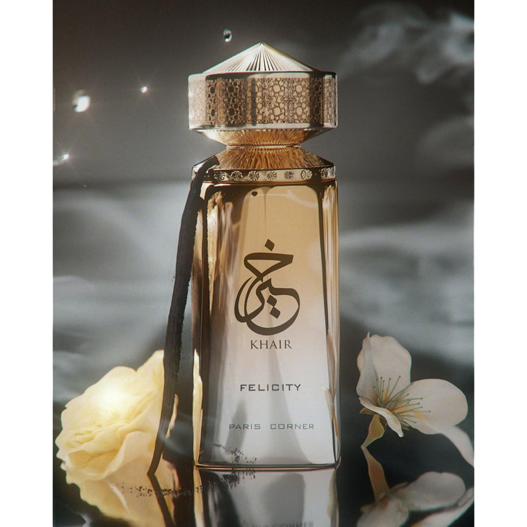 Paris Corner | Khair Felicity Perfume - 3.4 fl oz | Sparkling, Joyful Unisex Perfume with Champagne, Cassis, Rose, Vanilla, Musk | Sparkling, Joyful, Unisex