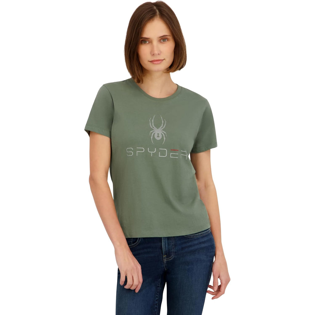 Spyder Women's Core Classic Logo Graphic Short Sleeve Tee T-Shirt Agave