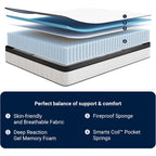Avenco Twin Mattress, 10 Inch Medium Firm Twin Size Mattress In A Box, Hybrid Mattresses With Smarts™ Coil Pocket Springs For Motion Isolation, Strong Edge Support, Certipur-Us Certified