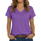 Womens T Shirt Graphic Tees Summer V Neck Short Sleeve Basic Tunic Top 2026