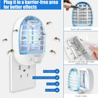 Bug Zapper Indoor, Electronic Fly Trap Insect Killer, Mosquitoes Killer Mosquito Zapper With Blue Lights For Living Room, Home, Kitchen, Bedroom, Baby Room, Office(2 Packs)