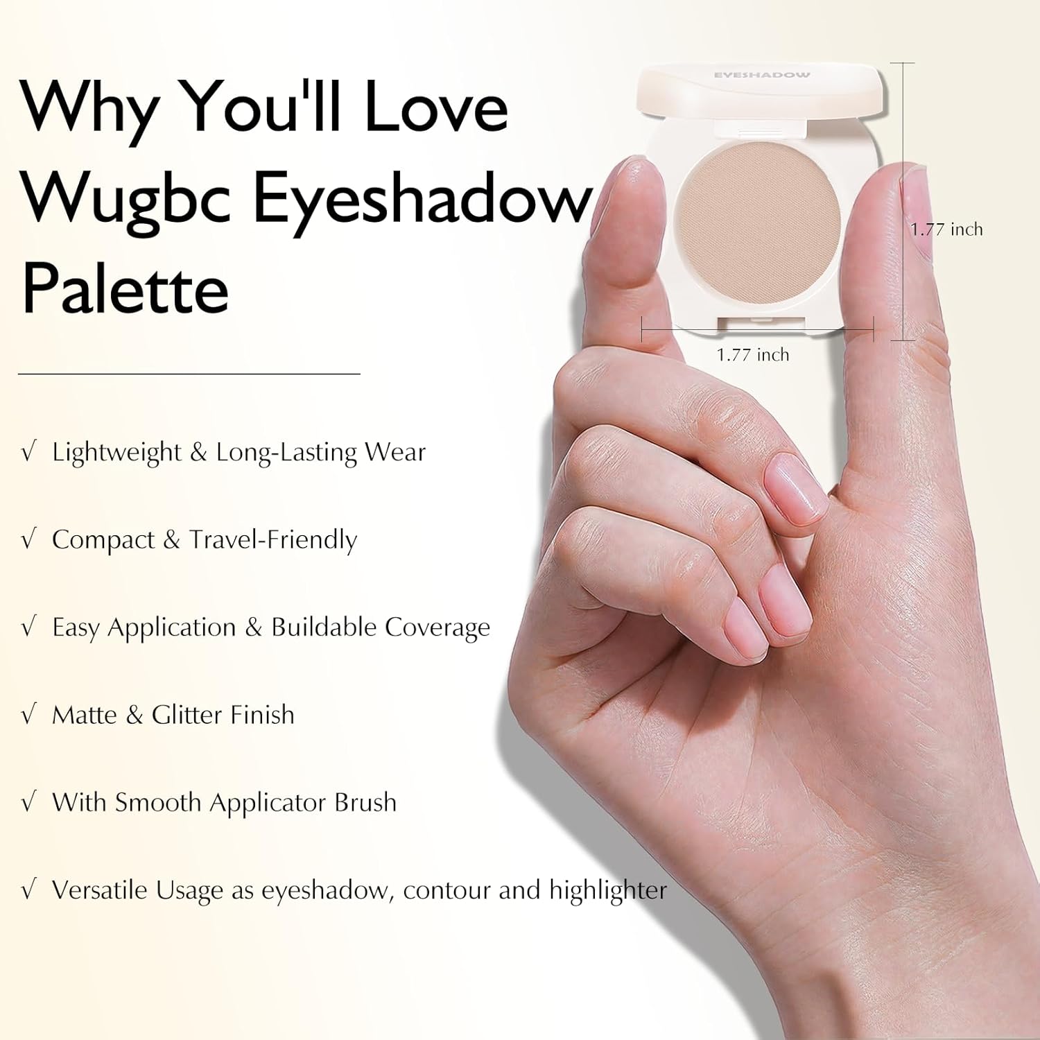 Nude Pink Matte Eyeshadow Palette, Single Eye Shadow Palette High Pigment sombras para ojos Nude Eyeshadow Velvet Compact Pressed Powder Primer Lightweight Blendable for Daily Natural Eye Makeup
