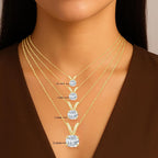 Houston Diamond District 0.5 to 8 Carat 4 Prong Set Lab Grown Diamond Solitaire Stud Pendant Necklace Jewelry for Women (E-F, VS1-VS2)