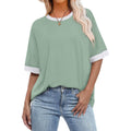 OFEEFAN Summer Tops for Women 2026 Short Sleeve Shirts Dressy Casual Crew Neck Tshirts Fashion Z-light Green