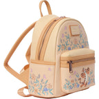 Loungefly Tigger Mini Backpack Handbag Floral Print Double Strap Shoulder Bag (Peach, Tigger)