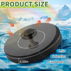 1.5W Solar Fountain, Solar Water Fountain With 6 Nozzles, Solar Water Pump Floating Fountain For Bird Bath, Pond, Garden, Pool, Fish Tank