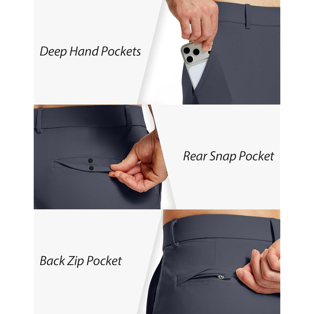 Mens Golf Shorts 7 Inch Tapered Leg Stretch Lightweight Skinny For Dress Casual Business Work