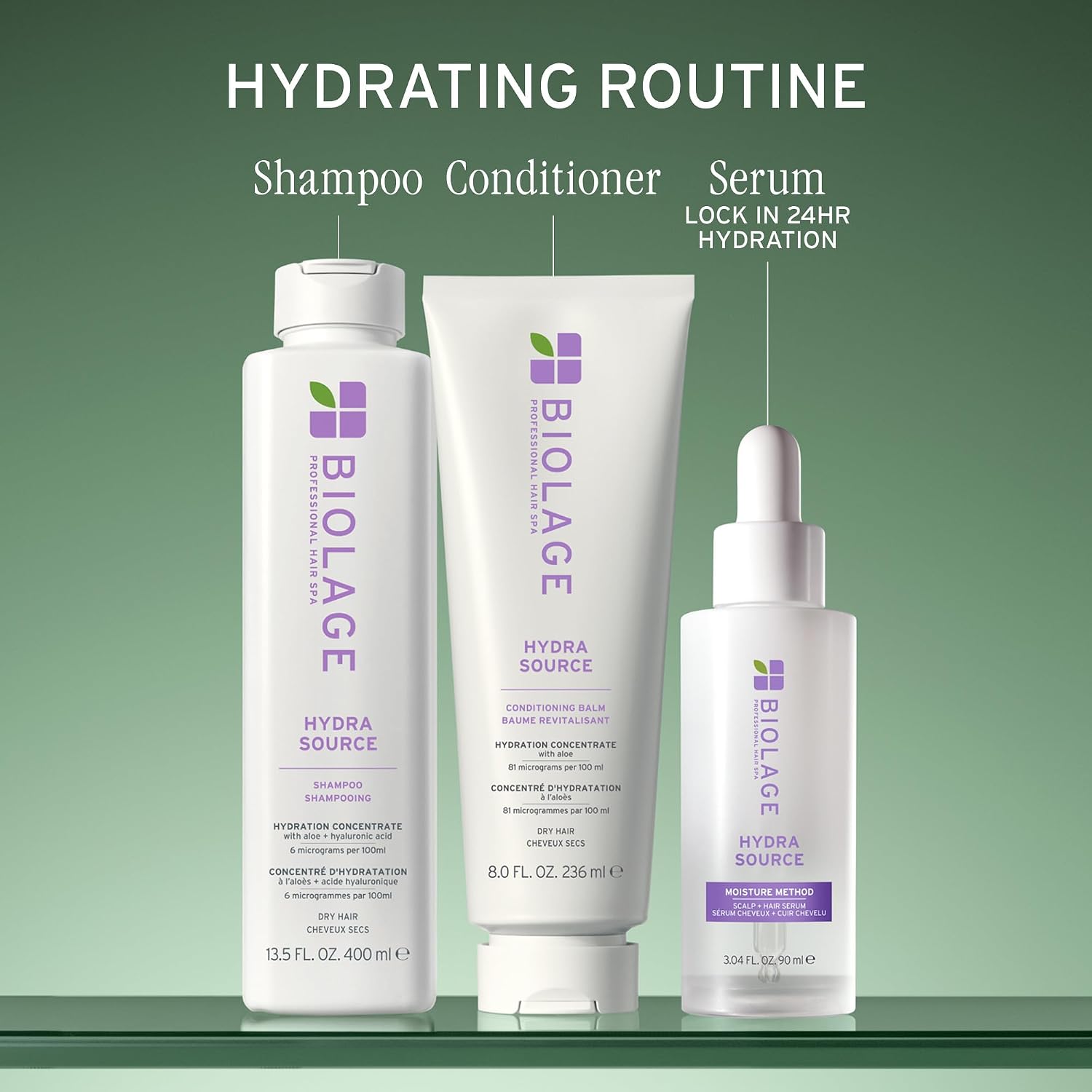 Biolage Hydra Source Conditioning Balm - For Fine To Medium Dry Hair, Moisturizes, Detangles & Adds Softness, Infused With Fermented Aloe & Micro-Filtered Hyaluronic Acid, Vegan & Paraben-Free