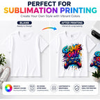 Polyester Adult T-Shirts For Sublimation, 6 Pack, White, Crew Neck, Short Sleeve