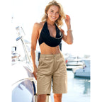 Bermuda Shorts for Women Long Knee Length Jean Shorts Denim Stretchy Cotton Jorts with Pockets Casual Relaxed Fit
