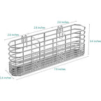 Niuyichee 304 Stainless Steel Utensil Holder, Dish Drying Rack, Kitchen Utensil Organizer, Knife And Fork Drainage Rack, Kitchen Drainage Basket Accessories, With Hooks, Rust Proof, Color-Silver