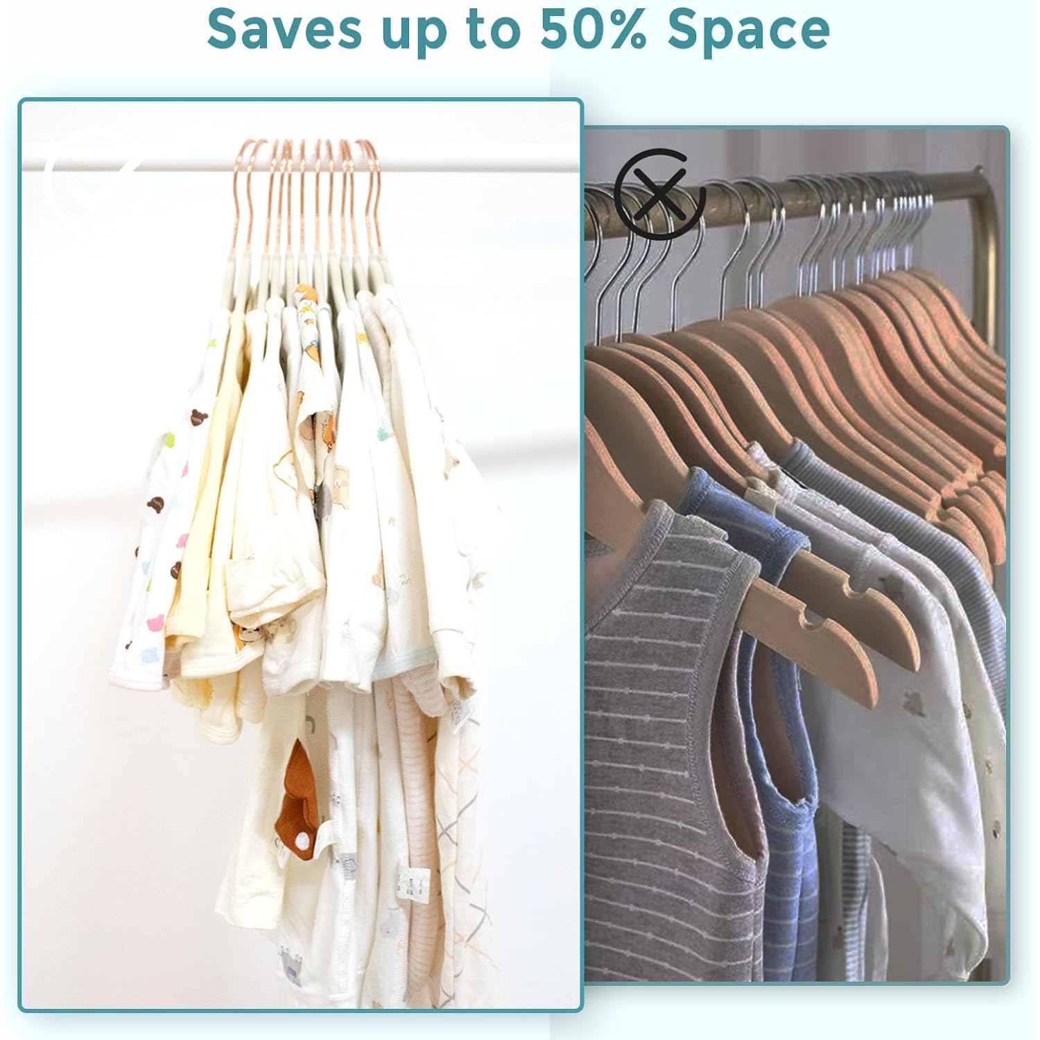 Baby Velvet Hangers 30 Pack - 11 Inch Premium Felt Non Slip Kids Hanger For Infant & Toddler Clothes - 0.2" Slim Space-Saving Baby Felt Hangers For Children'S Closet With 10 Clips - Beige
