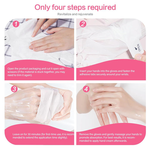 5Packs Hand Mask with Niacinamide, Deep Hydration Hand for Dry Cracked Skin, Nourishing Care with Shea Butter & Vitamin E, SPA at Home, 6.3oz