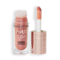 Revolution, Pout Bomb Shimmer Lip Gloss, Buildable Sheer Color, High-Shine with Hyaluronic Acid & Sweet Vanilla Scent, Vegan & Cruelty-Free, Glimmer Nude, 0.15 oz