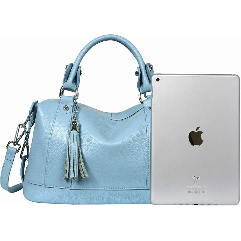 Heshe Womens Genuine Leather Purse Satchel Tote Bags Ladies Real Leather Bags Crossbody Handbags