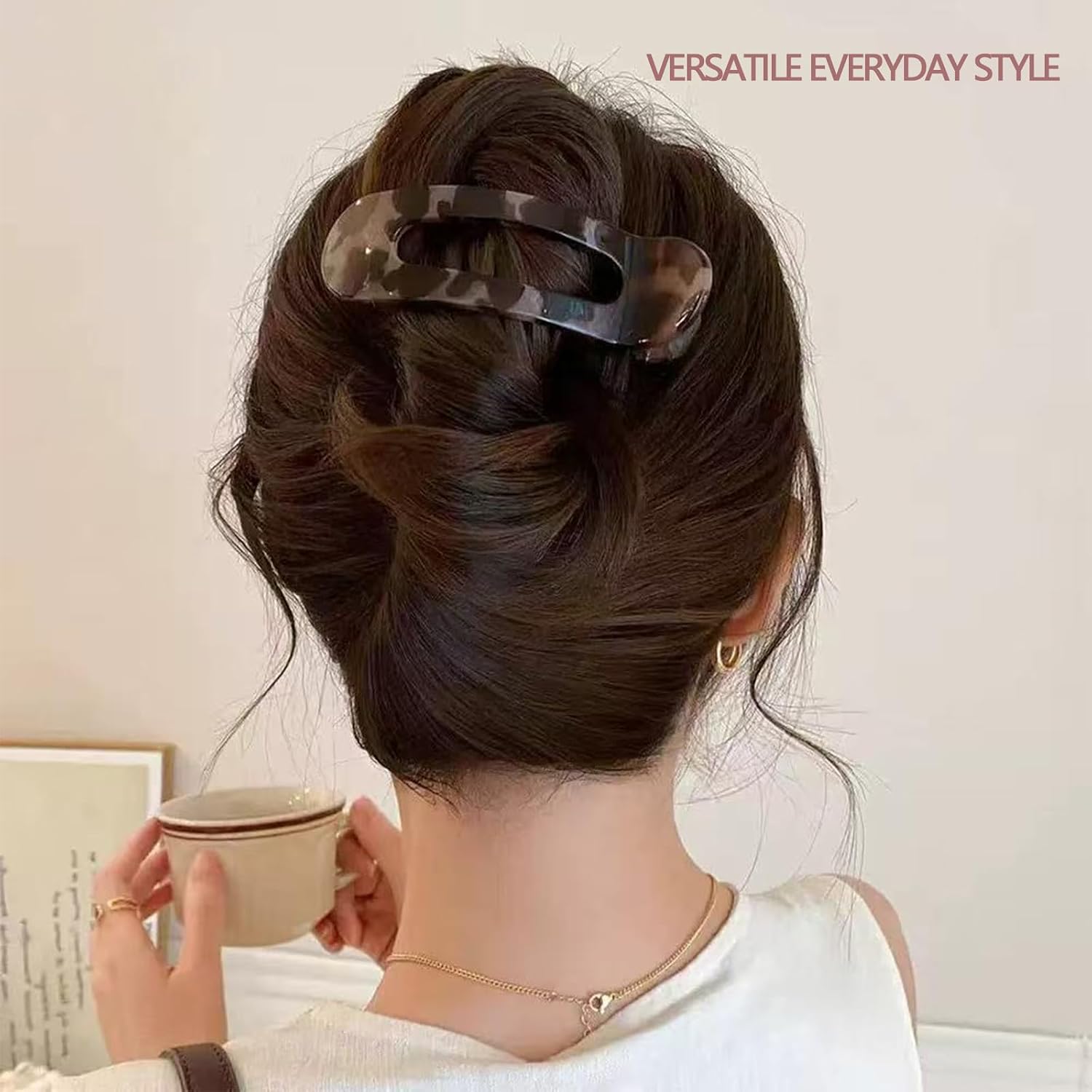 3 Pack Flat Hair Clips For Women Leopard Non-Slip Comfort Hair Clips For Thick & Thin Hair Styling Accessories