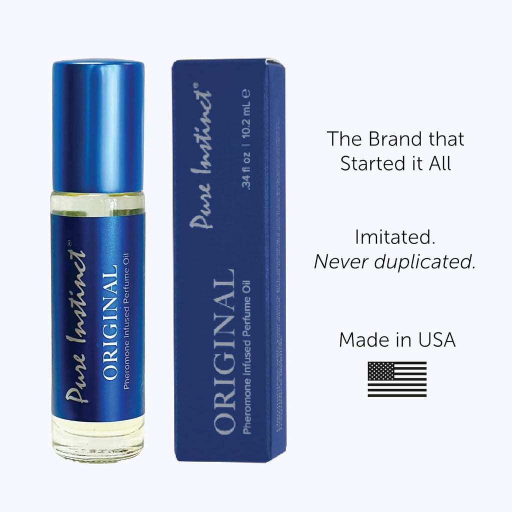 Pure Instinct Pheromone Perfume Roll-On for Women & Men — The Original Pheromone Infused Essential Oil Cologne — Long Lasting Unisex Fragrance, TSA Ready, 0.34 fl oz (10ml)