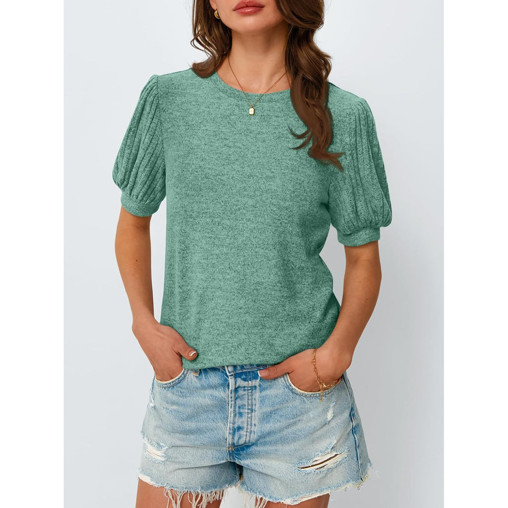 Automet Womens Summer Short Sleeve Sweater Dressy Business Casual Blouses 2026