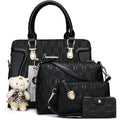 Women's Fashion Handbags Tote Bags Shoulder Bag Top Handle Satchel Purse Set 4pcs