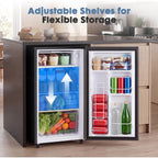 Dumos 3.2 Cu.Ft Mini Fridge With Freezer, Single Door Refrigerator With Adjustable Thermostat, Compact Small Fridge For Bedroom, Office, Dorm, Black, Single Door