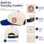 Baseball Hat for Women Men, Two-Tone Baseball Cap, Adjustable City Embroidered Cap Chicago