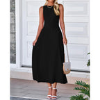 Btfbm Women Tank Midi Dress Summer Crewneck Sleeveless Pleated A Line Business Casual Formal Sweater Spring Dresses 2026