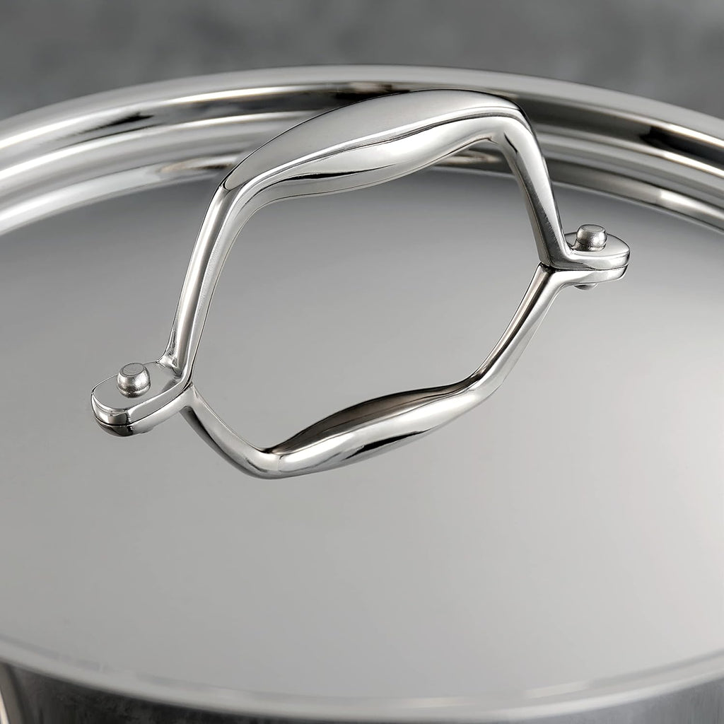 Tramontina Signature Tri-Ply Clad Stainless Steel 12-Piece Cookware Set with Lids, Pots and Pans Kitchen Set, Induction-Ready, Dishwasher-Safe, NSF-Certified, Made in Brazil