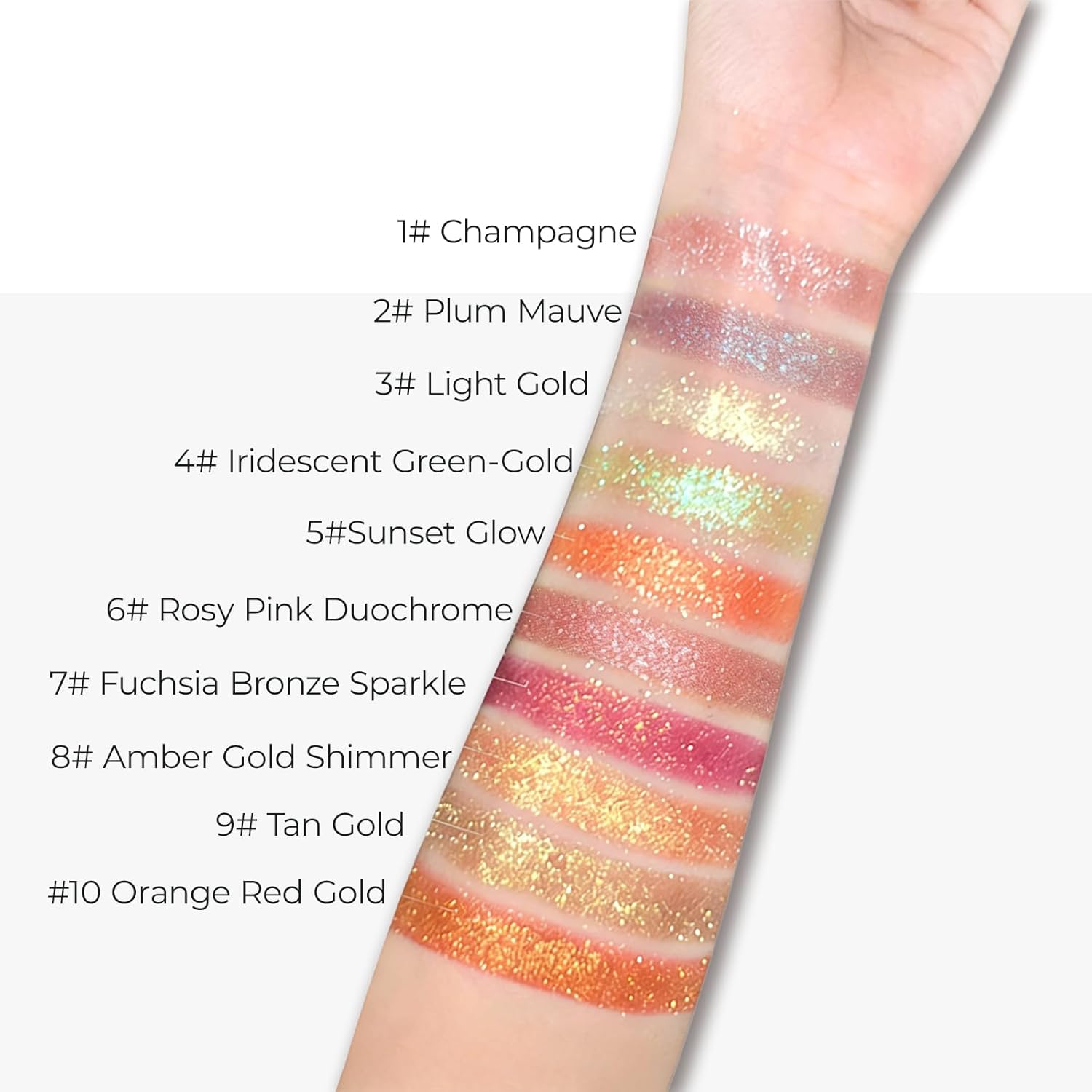 Duochrome Glitter Eyeshadow, Ultra-Fine Color Shifting Metallic Shimmer, High Pigment Holographic Single Eye Makeup, Long Lasting & Buildable Eye Shadow (#2 Plum Mauve)