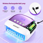 JODSONE Cordless LED Nail Lamp Rechargeable Portable with 4 Timers LCD Display Screen Nail Dryer Cure Light Suitable for Home and Salon