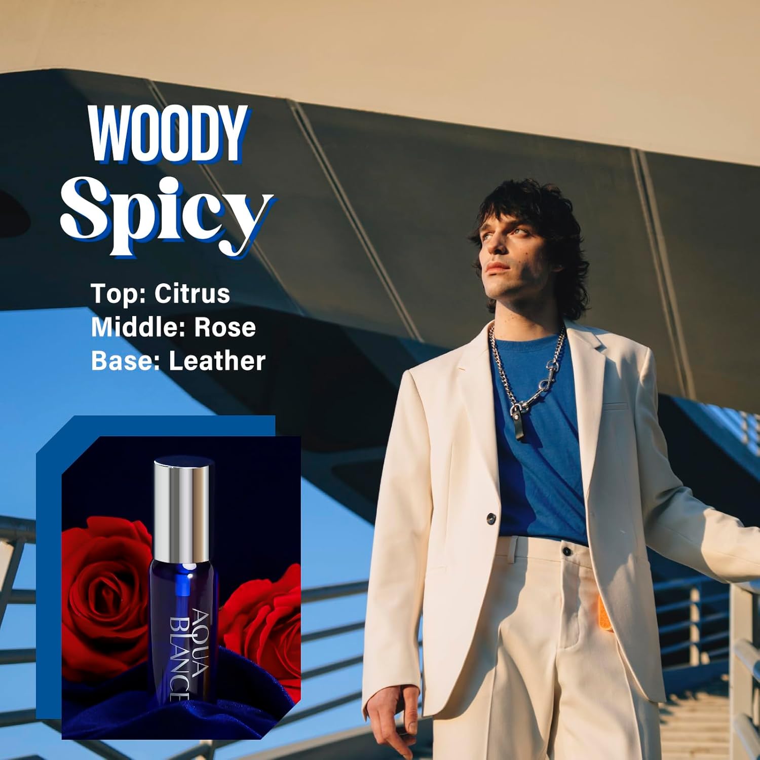 AQUA BLANCE Body Spray For Men, 2.1 Fl Oz/60 ML, Travel Size 3-Pack Set
