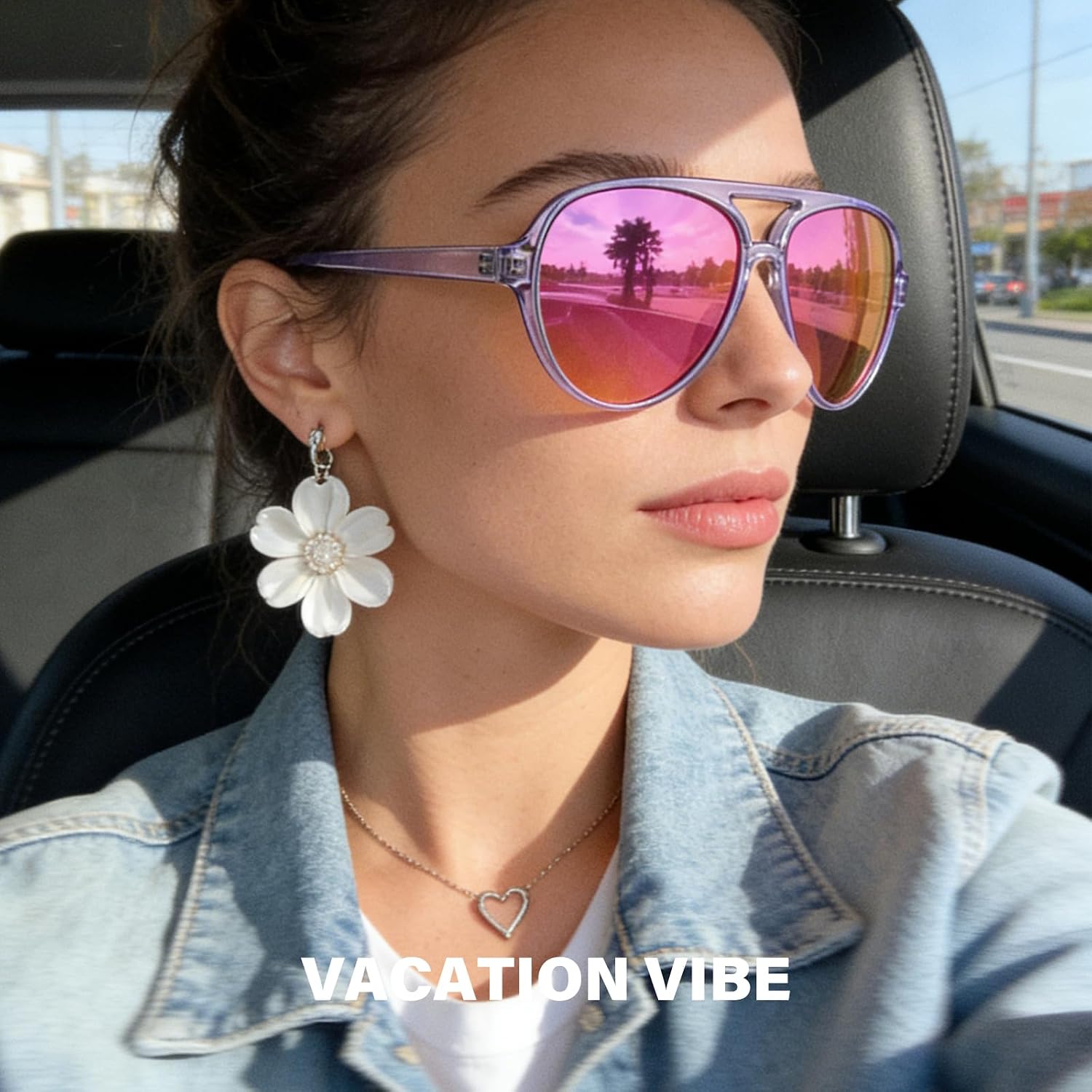 Polarized Aviator Sunglasses For Women Sporty Style Running Sun Glasses Tangle Free Frame Vintage Trendy Shades