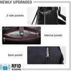 Boyatu Leather Backpack Purse For Women Fashion Design Ladies Shoulder Bag | Full-Grain Leather | Work Commuter & City Travel | Fashion Rfid Pocket Bag | Compact Everyday Essentials (Black)