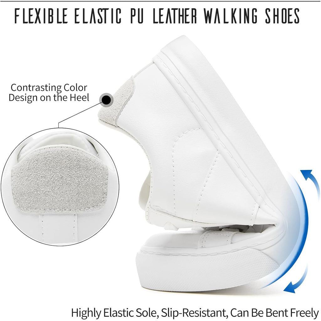 Women'S Fashion Sneakers Pu Leather Casual Shoes White Tennis Low Top Shoes Womens Lace Up Sneakers