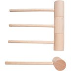 4Pcs Wooden Hammers, Natural Hardwood Crab Lobster Seafood Mallets