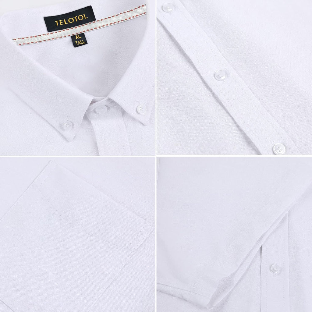 Men'S Oxford Dress Shirt Short Sleeve Button Down Shirts Business Casual With Chest Pocket For Gifts