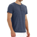 Sailwind Mens Henley Short Sleeve T-Shirt Cotton Casual Shirt