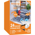 Gongshi Vacuum Seal Bags For Clothing Travel & Home Storage, Travel Vacuum Bags With Pump,Space Saver For Blankets, Comforters, Pillows, Clothes,24 Combo With Electric Pump