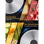 Meat Slicer, 200W Electric Food Slicer with 2 Removable 7.5" Stainless Steel Blades and Stainless Steel Tray, Child Lock Protection, Adjustable Thickness, Food Slicer Machine for Meat Cheese Bread