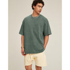 Flygo 3 Pack Men Oversized T Shirts Acid Washed Unisex Tee Loose Fit Short Sleeve Casual Streetwear Baggy Basic Tops