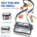 Clear Bag For Stadium Events With 2 Long Straps, See Through Purse For Women Crossbody Bag Concert Stadium Approved