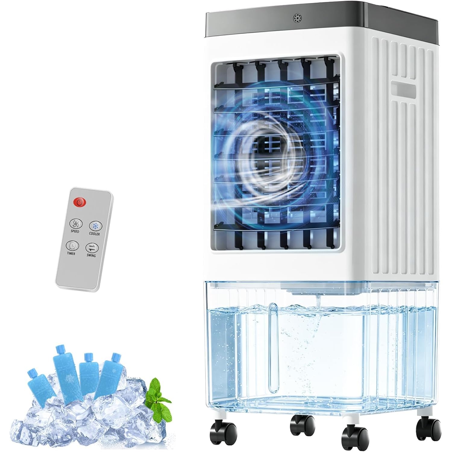 Portable Air Conditioners,Evaporative Swamp Air Cooler 3-In-1 Free Standing Cooling Ac Unit With Fan & Humidifier,Windowless Portable Ac Unit With Remote, Fast Cooling, 7H Timer For Bedroom,Office