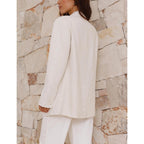 Womens Long Sleeve Linen Blazer Casual Spring Summer Lightweight Jackets
